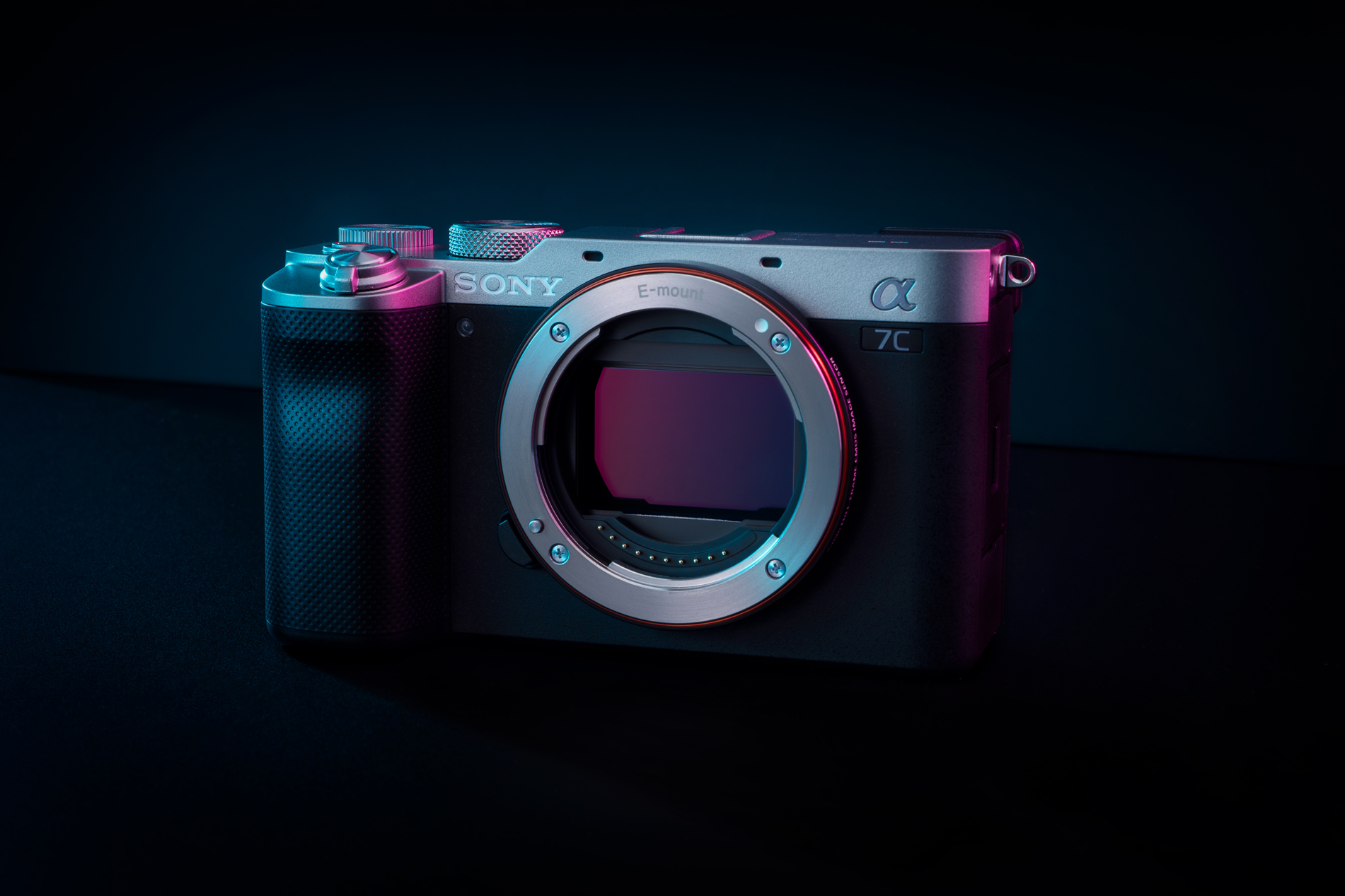 Product photography for Sony Alpha 7C product launch Black